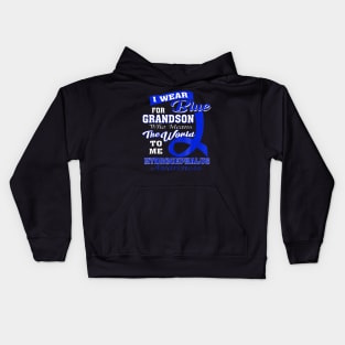 Hydrocephalus Awareness I Wear Blue For Grandson Kids Hoodie